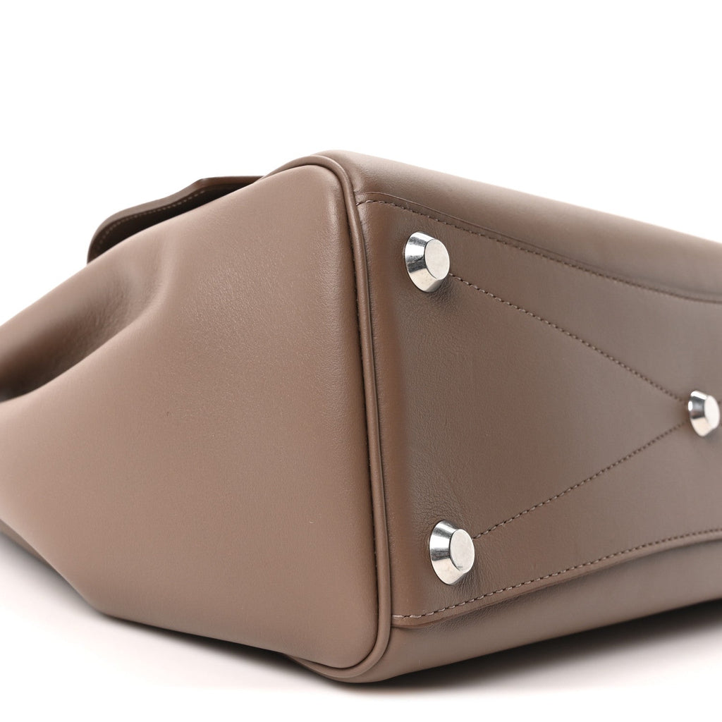 Smooth Calfskin Small Bel Air Carry All Bag Dark Taupe Dark Taupe Dark Taupe