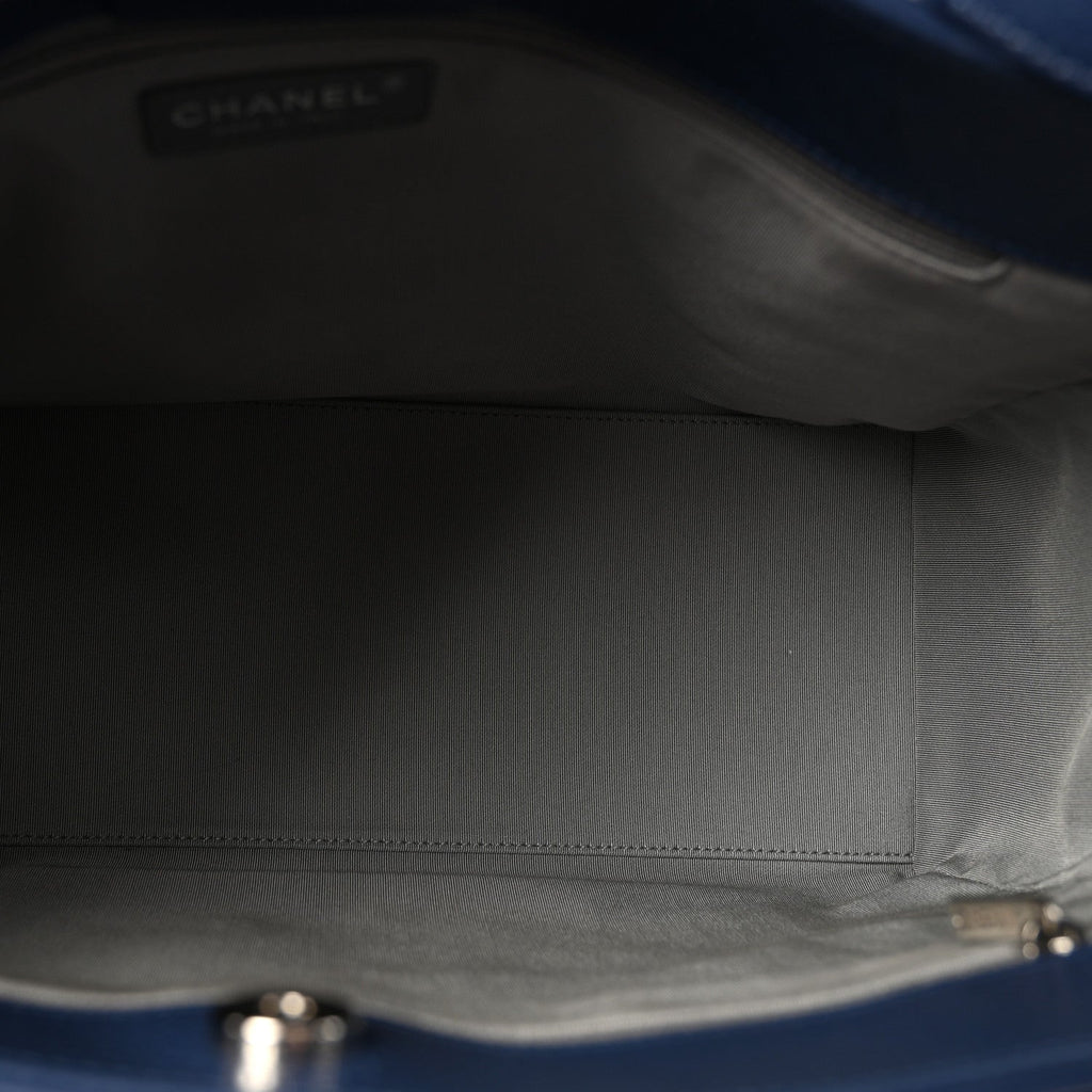 Calfskin Cerf Executive Shopper Tote Marine
