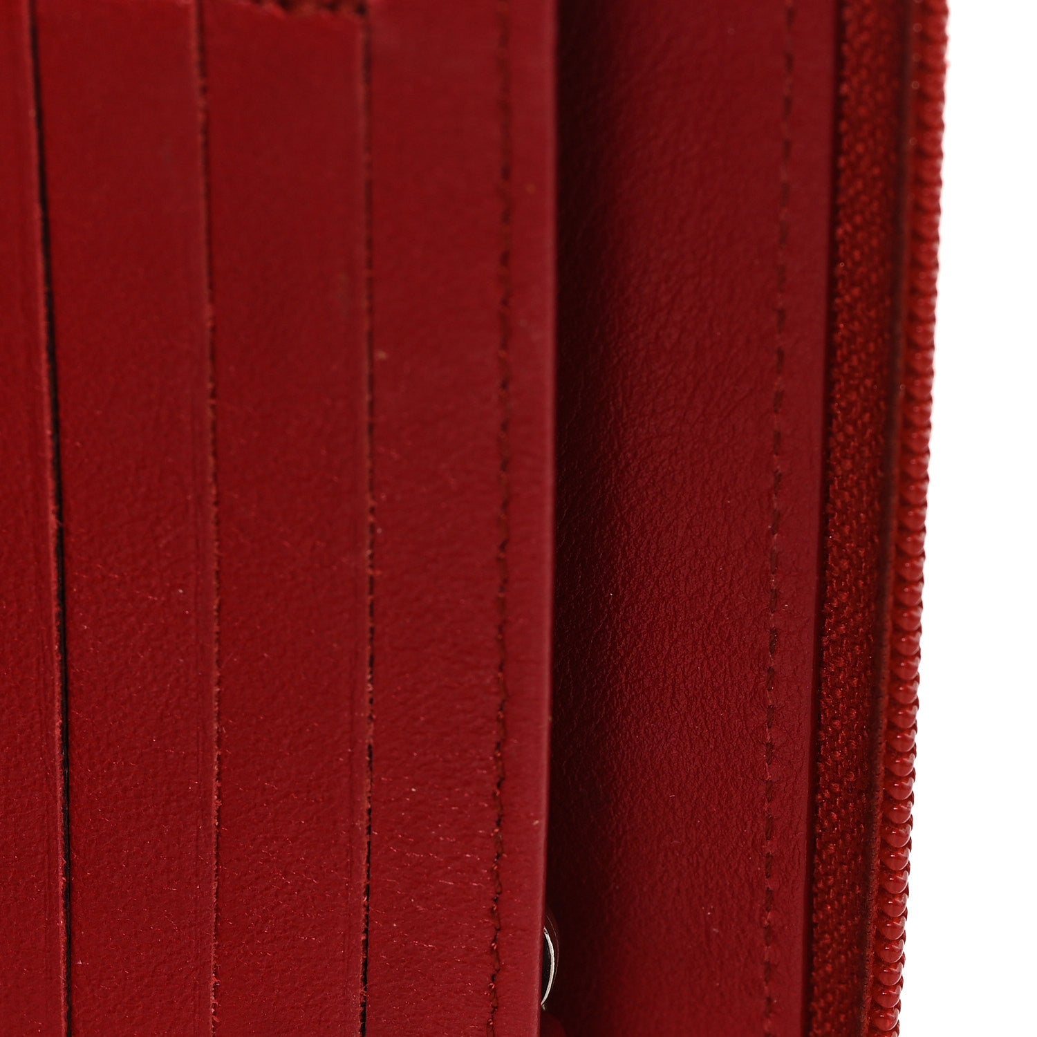 Caviar Large CC Timeless Zip Around Organizer Wallet Red