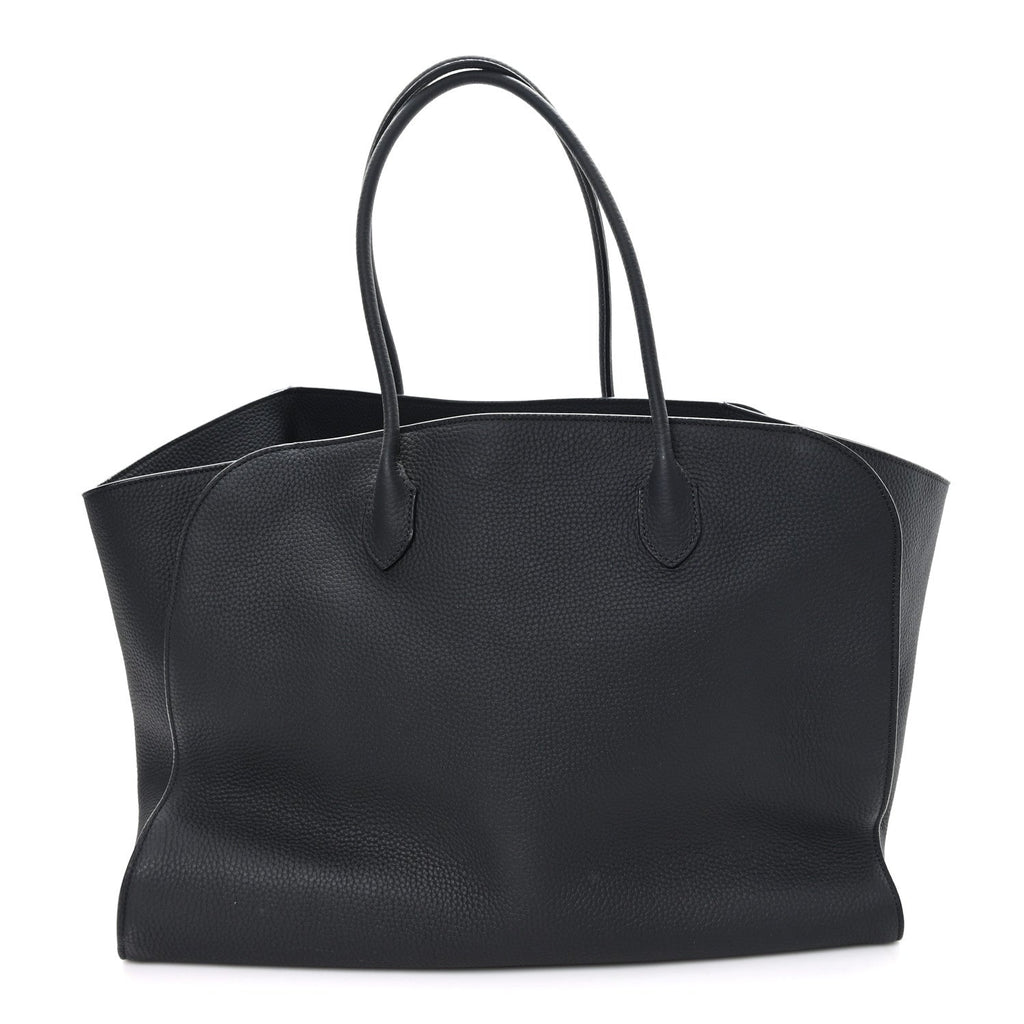 Matte Grained Calfskin Marlo Tote Black