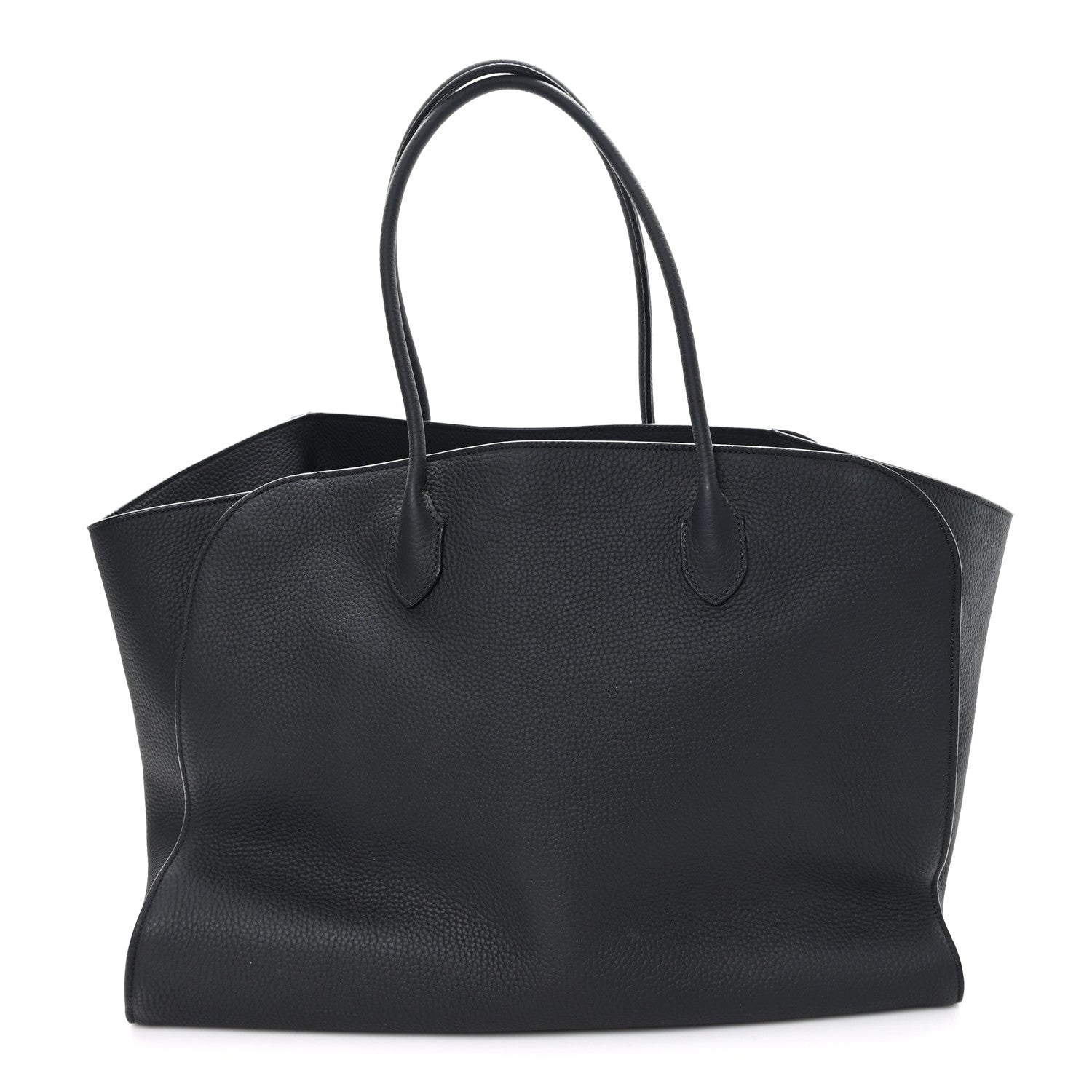 Matte Grained Calfskin Marlo Tote Black