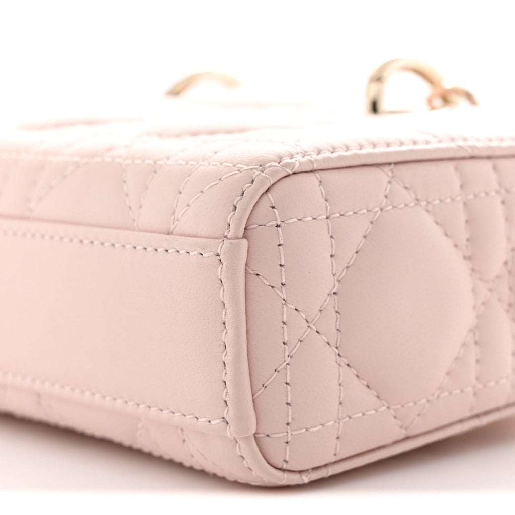 Lambskin Cannage Micro Lady D-Joy Powder Pink