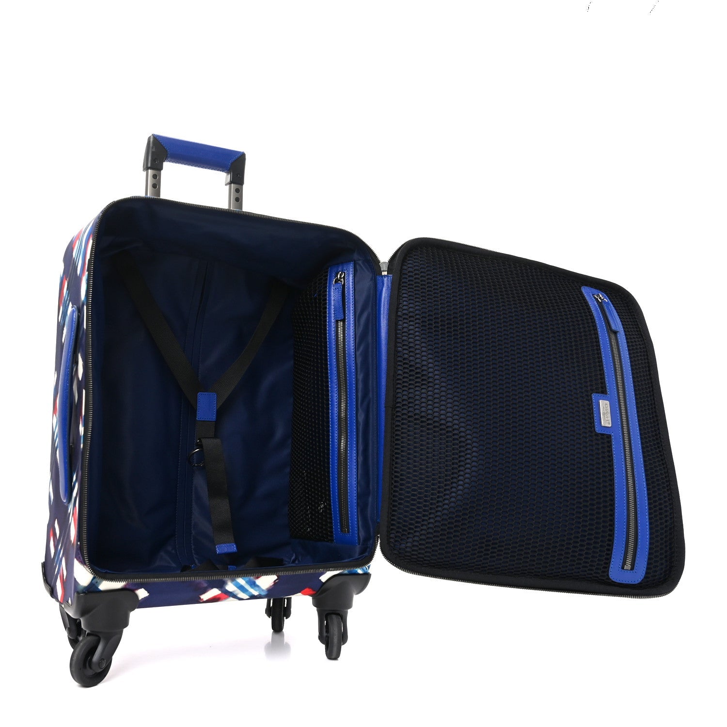 Nylon Airline Printed Coco Case Trolley Blue Red White