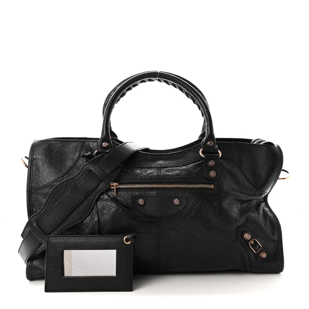 Agneau Giant 12 Rose Gold Hardware Part Time Black