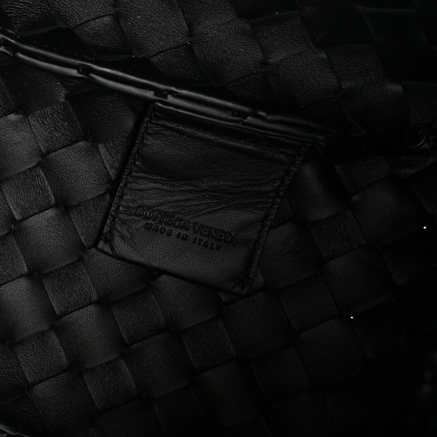 Nappa Intrecciato Small Campana Shoulder Bag Black