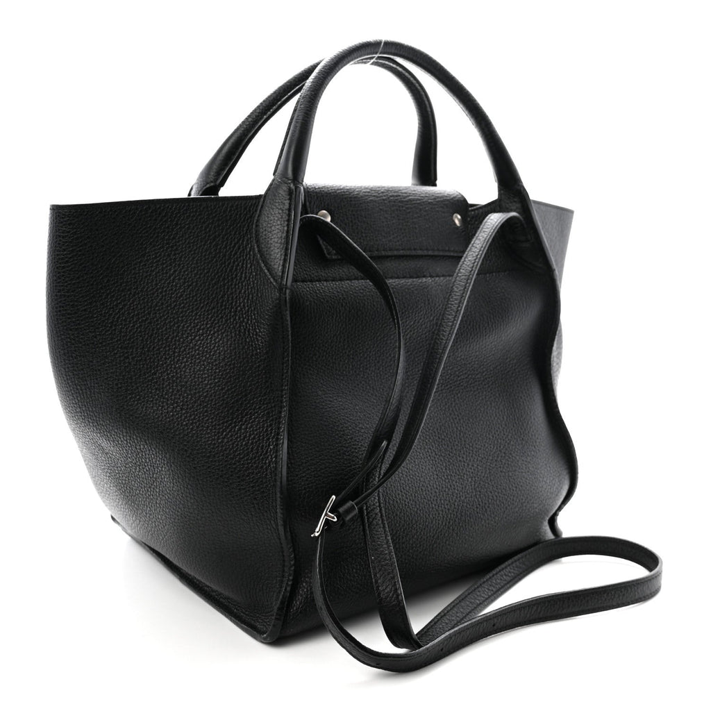 Supple Grained Calfskin Small Big Bag Black
