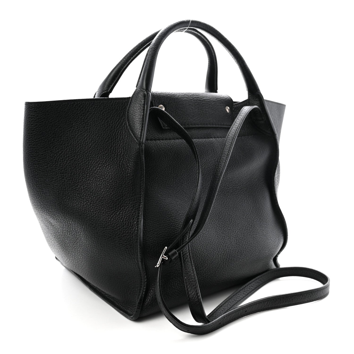 Supple Grained Calfskin Small Big Bag Black
