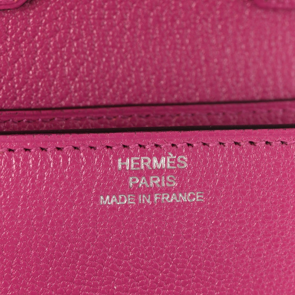 Chevre Mysore Enamel Mini Cinhetic Wallet  Rose Pourpre