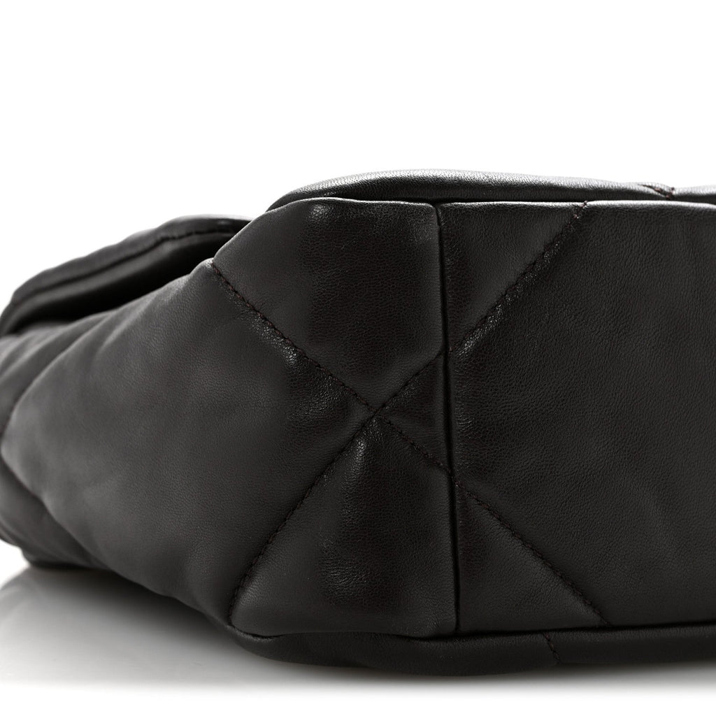 Lambskin Quilted Medium Chanel 19 Flap Dark Brown