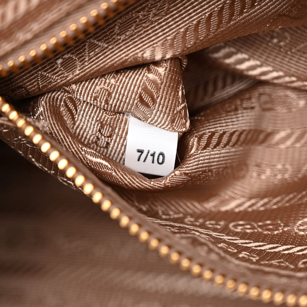 Glossy Calfskin Triangle Small Bonnie Shoulder Bag Cameo