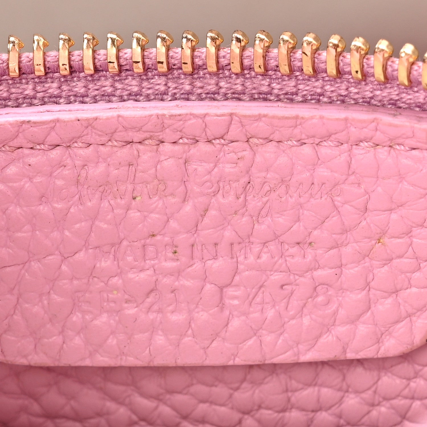 Grained Calfskin Double Handle Small Amy Tote Pink