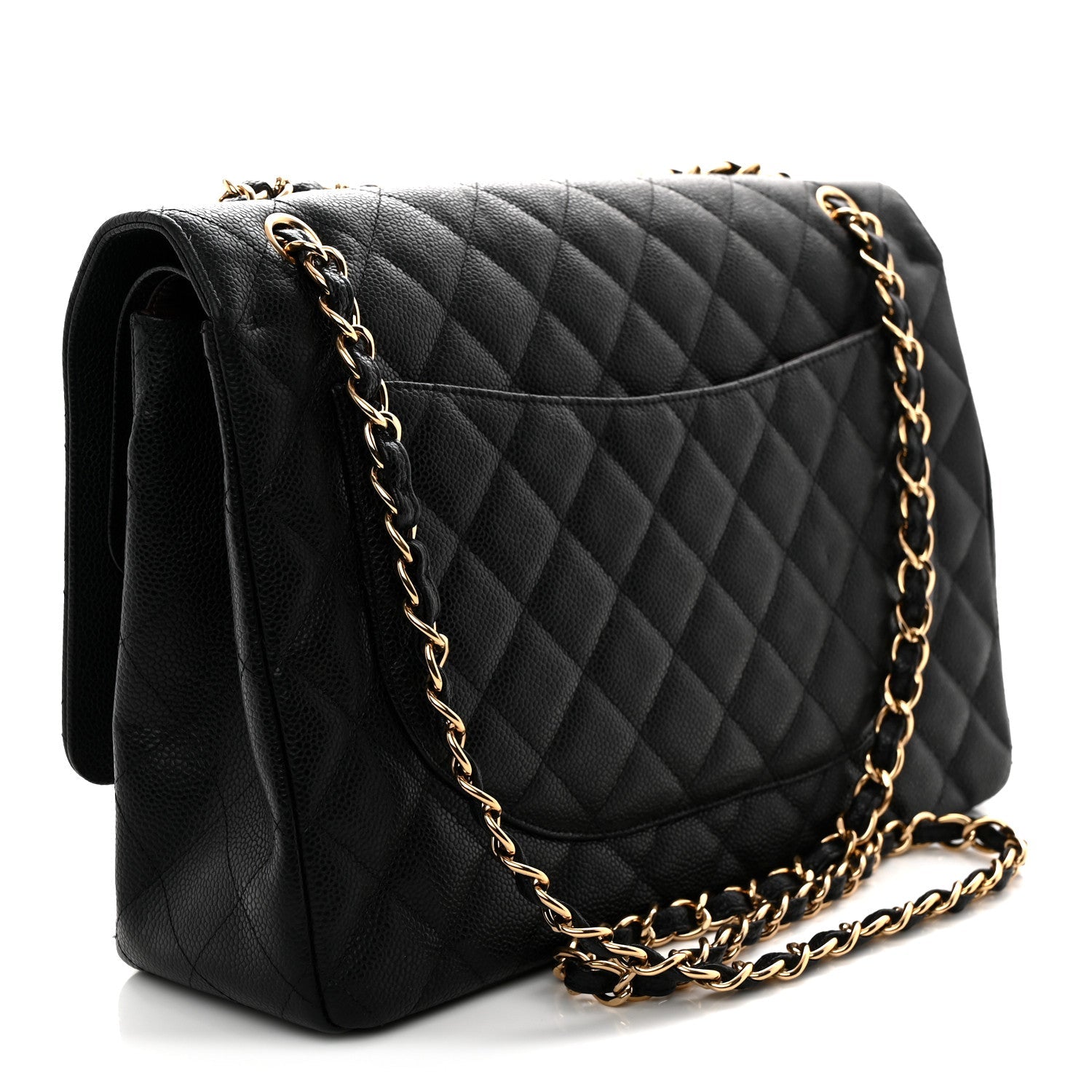 Caviar Quilted Maxi Double Flap Black