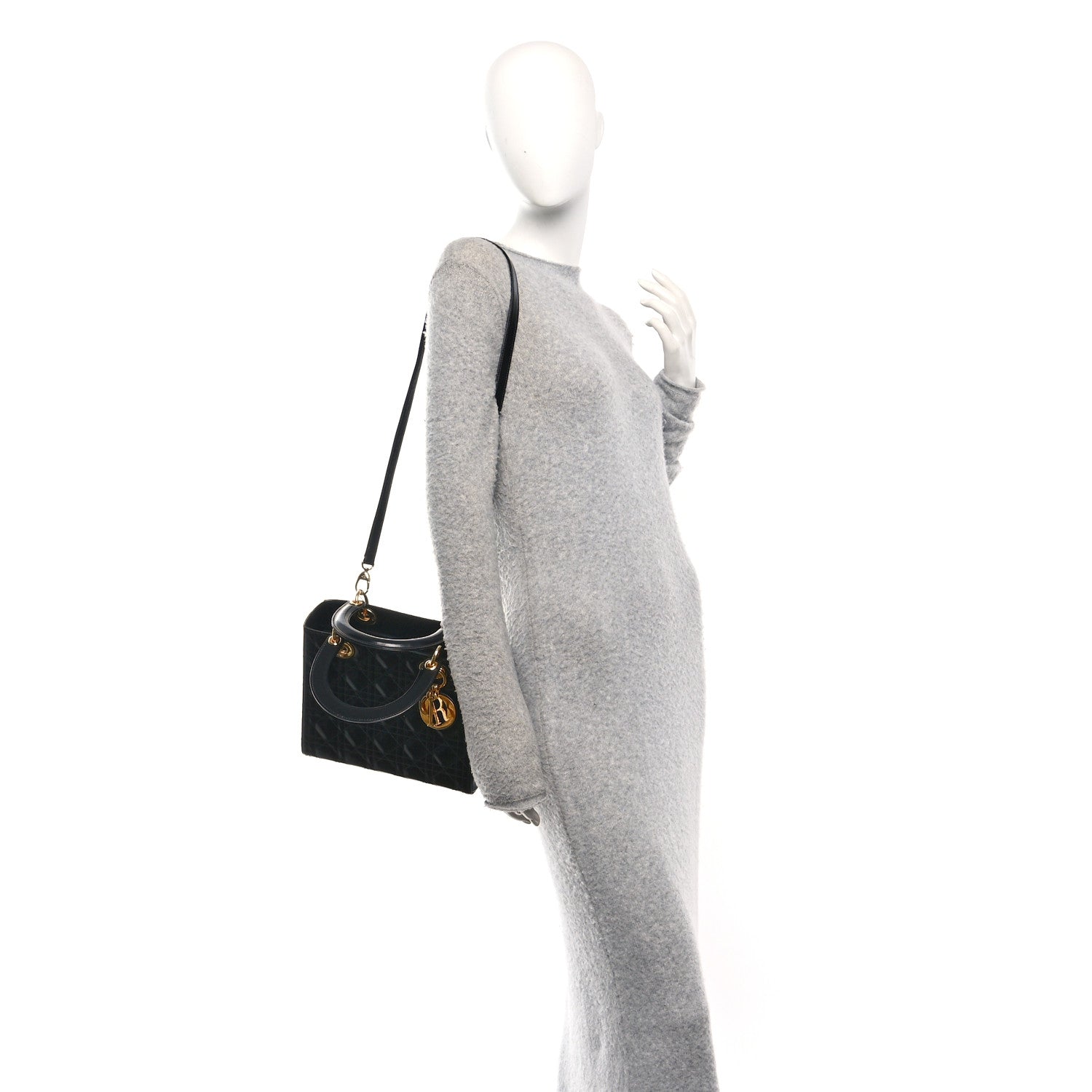 Patent Cannage Medium Lady Dior Black
