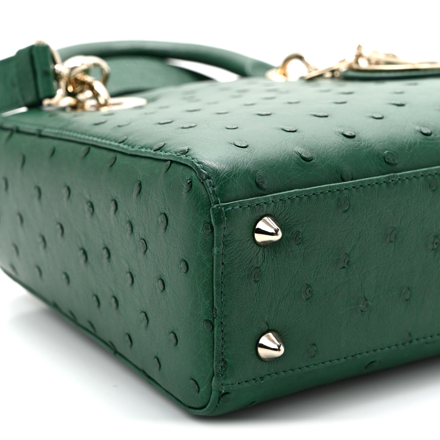 Ostrich Small Lady Dior Green