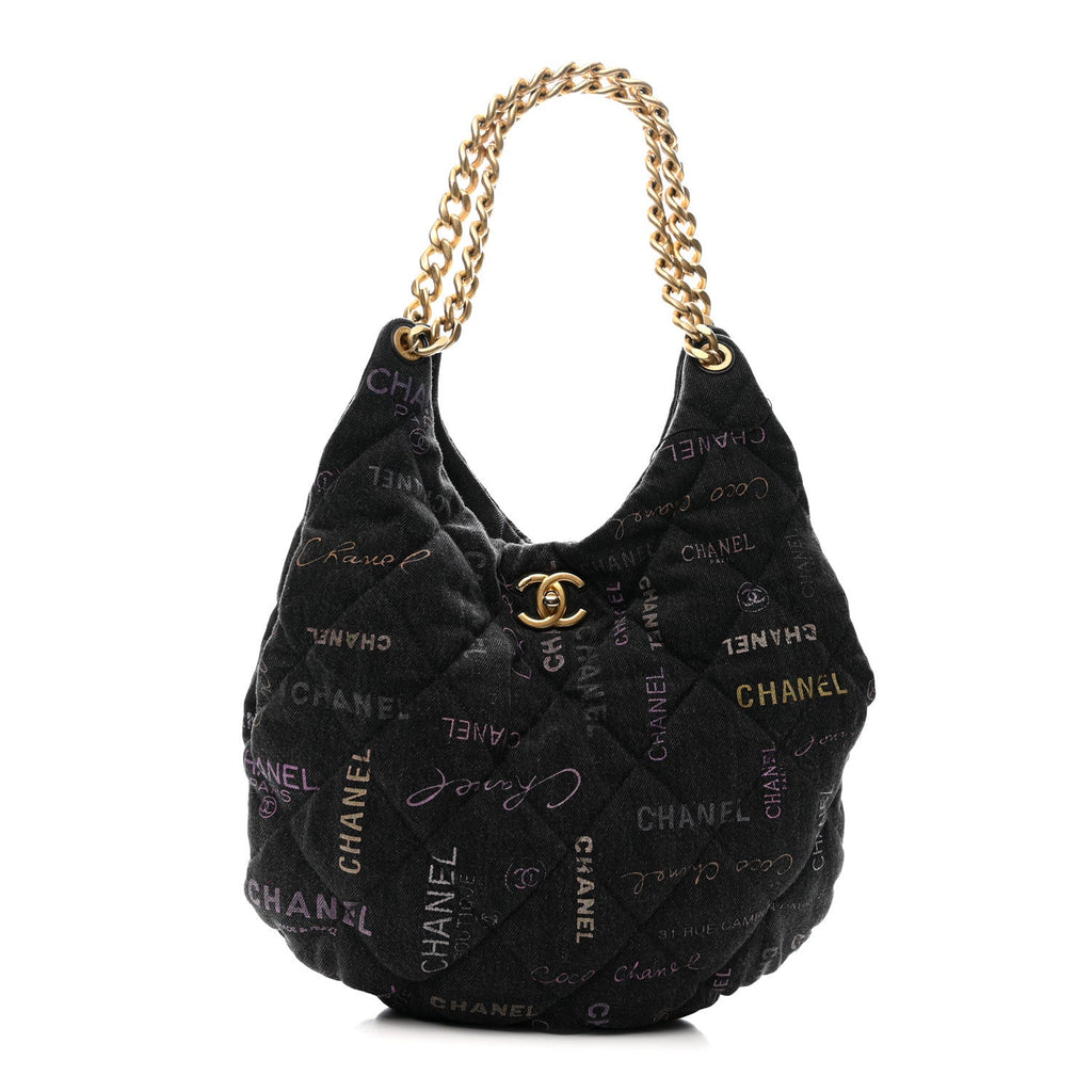 Denim Quilted Denim Mood Hobo Black Multicolor