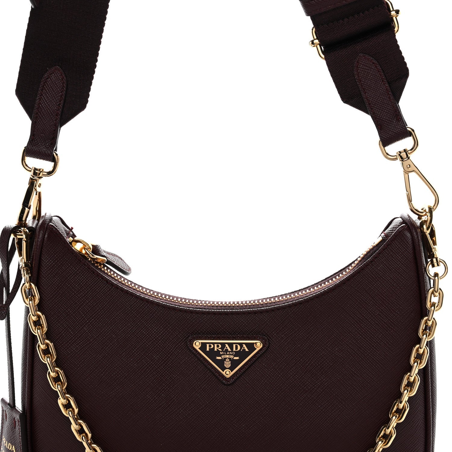 Saffiano Lux Re-Edition 2005 Shoulder Bag Bordeaux