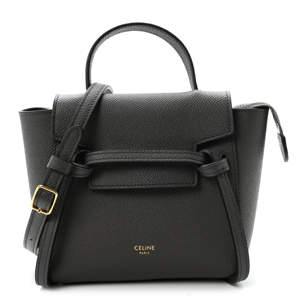 Grained Calfskin Pico Belt Bag Grey