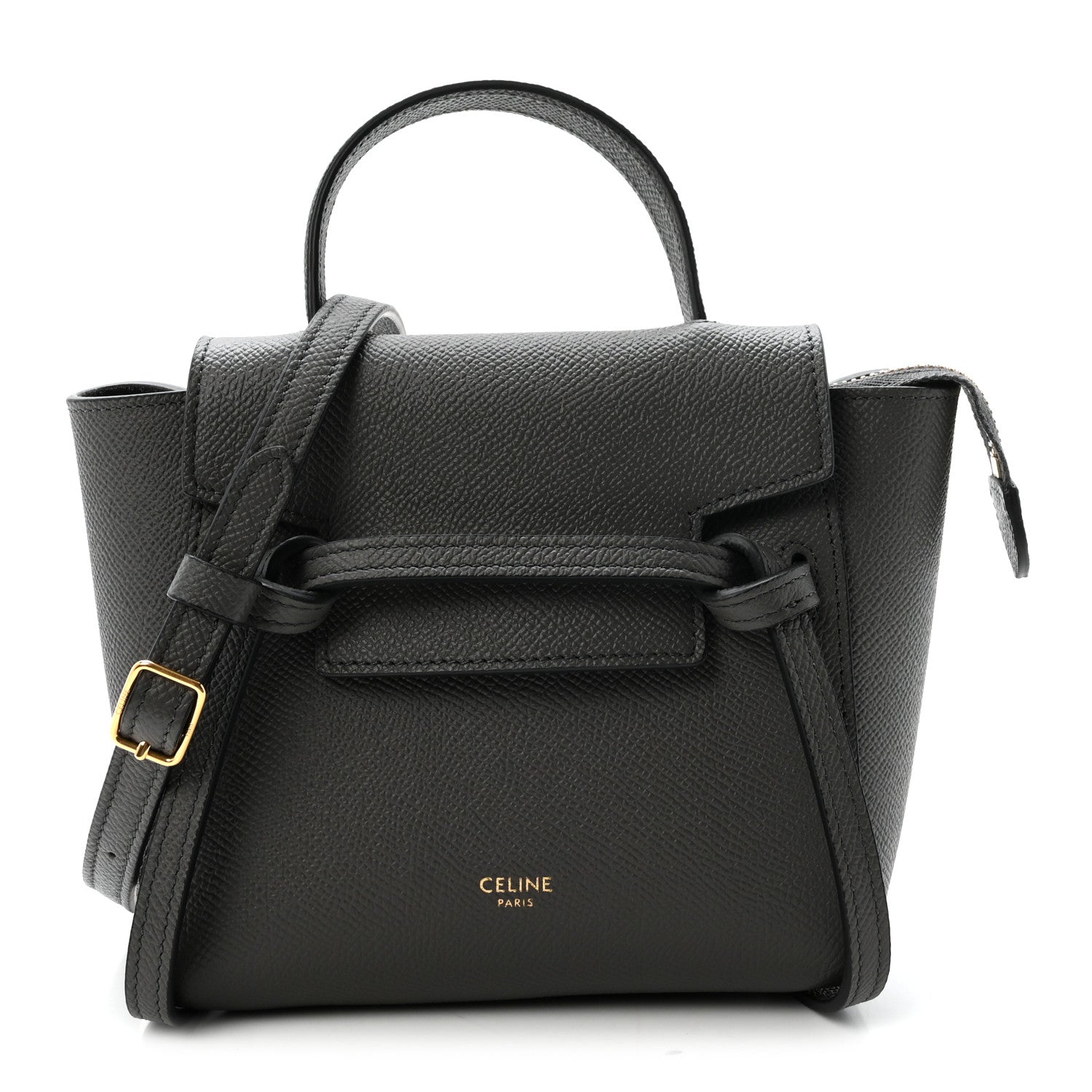 Grained Calfskin Pico Belt Bag Grey
