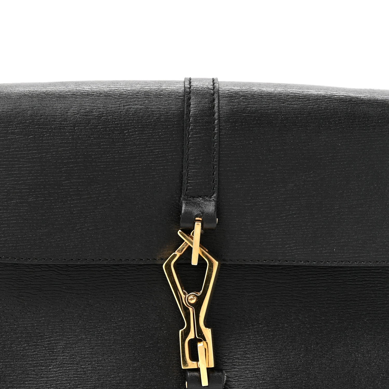 Calfskin Bamboo Handle Jackie O Hobo Black