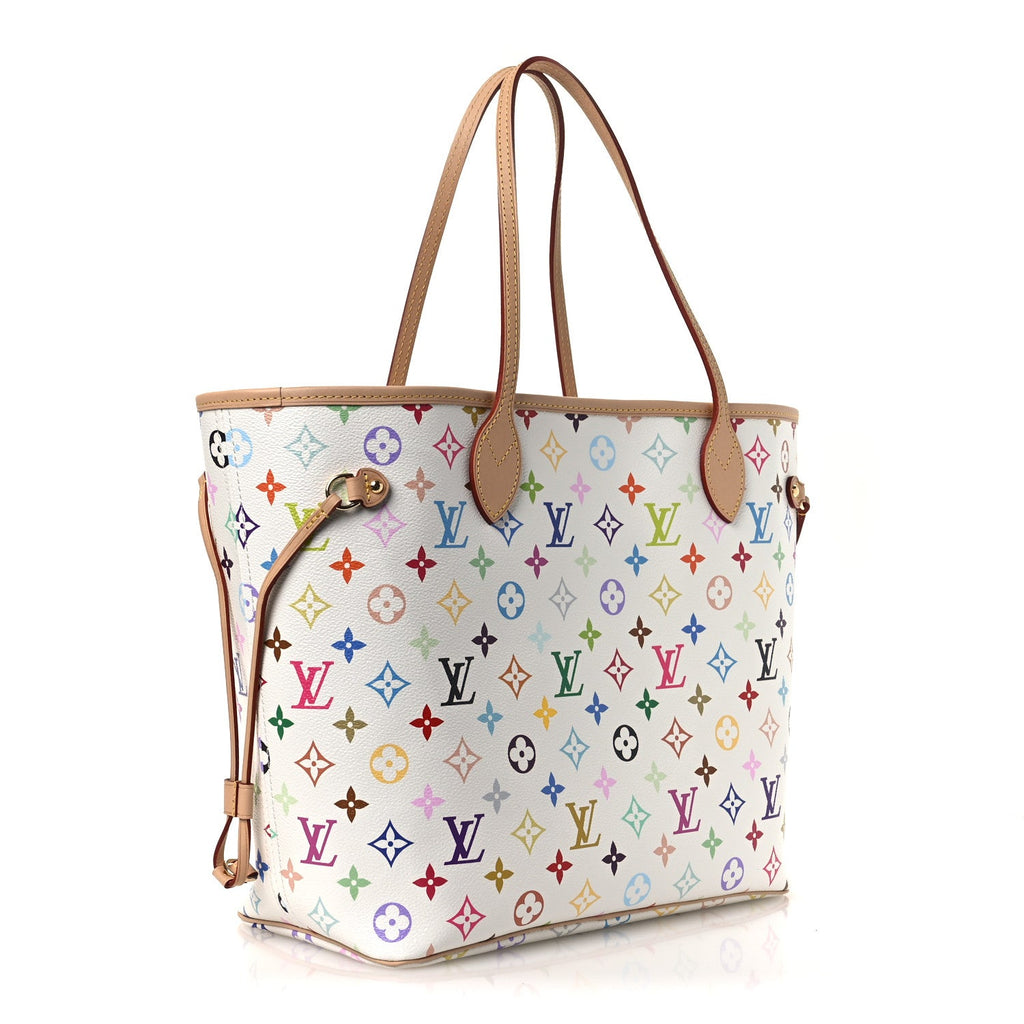 LV X TM Monogram Multicolor Neverfull MM White