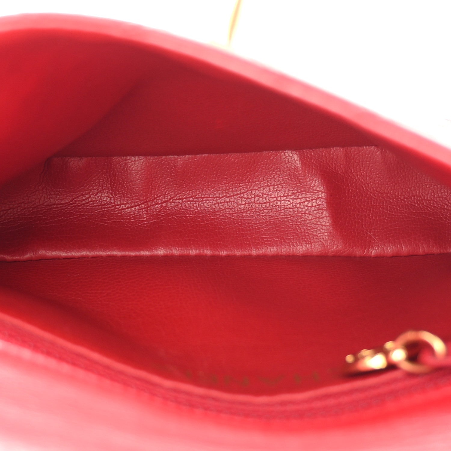 Lambskin Diamond Stitched Waist Chain Belt Flap Bag 75 30  Red
