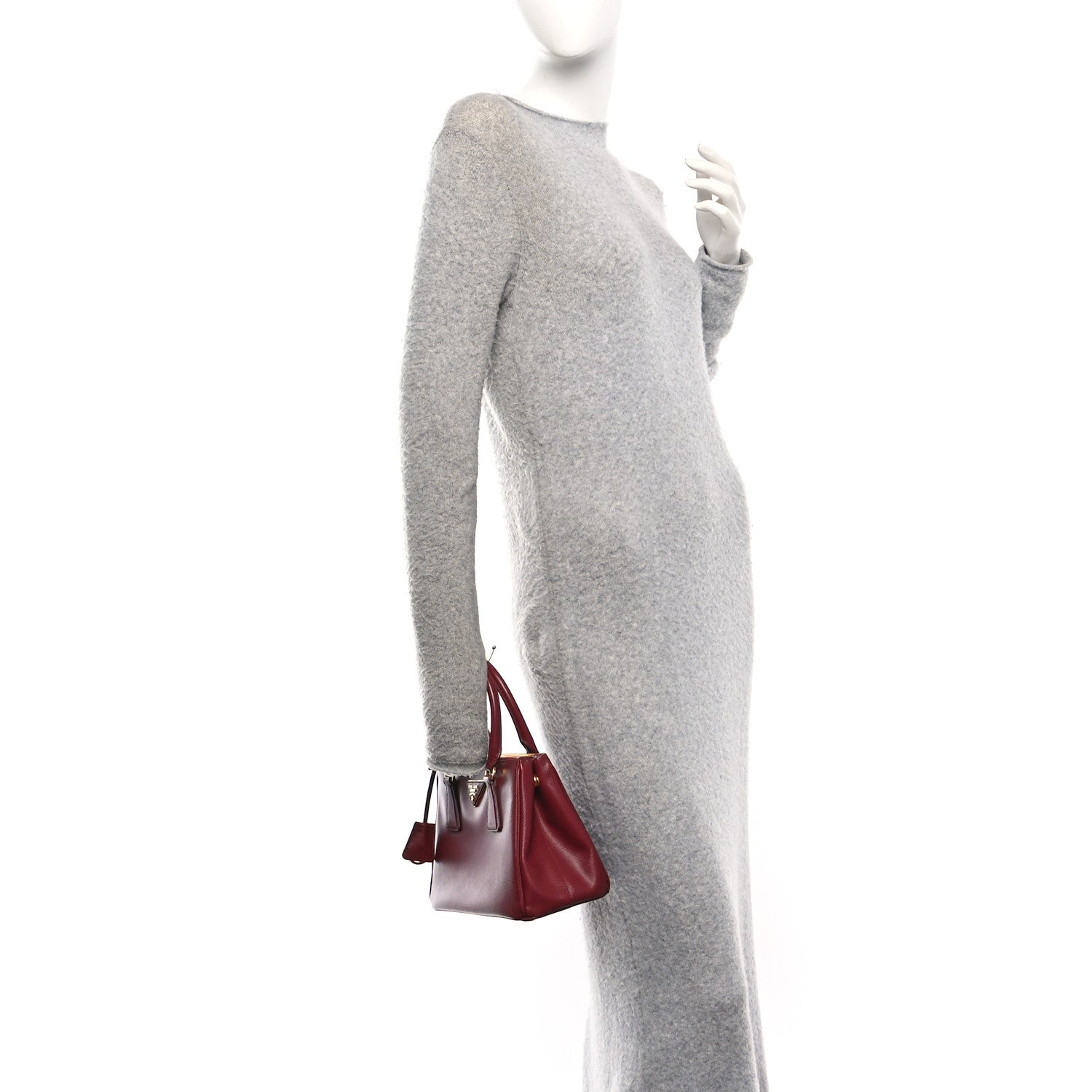 Saffiano Lux Small Galleria Double Zip Tote Cerise