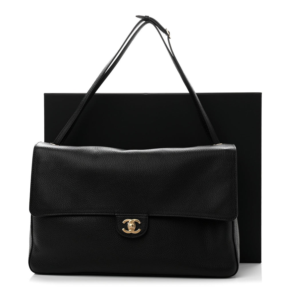 Grained Calfskin Souplissimo Maxi Flap Black