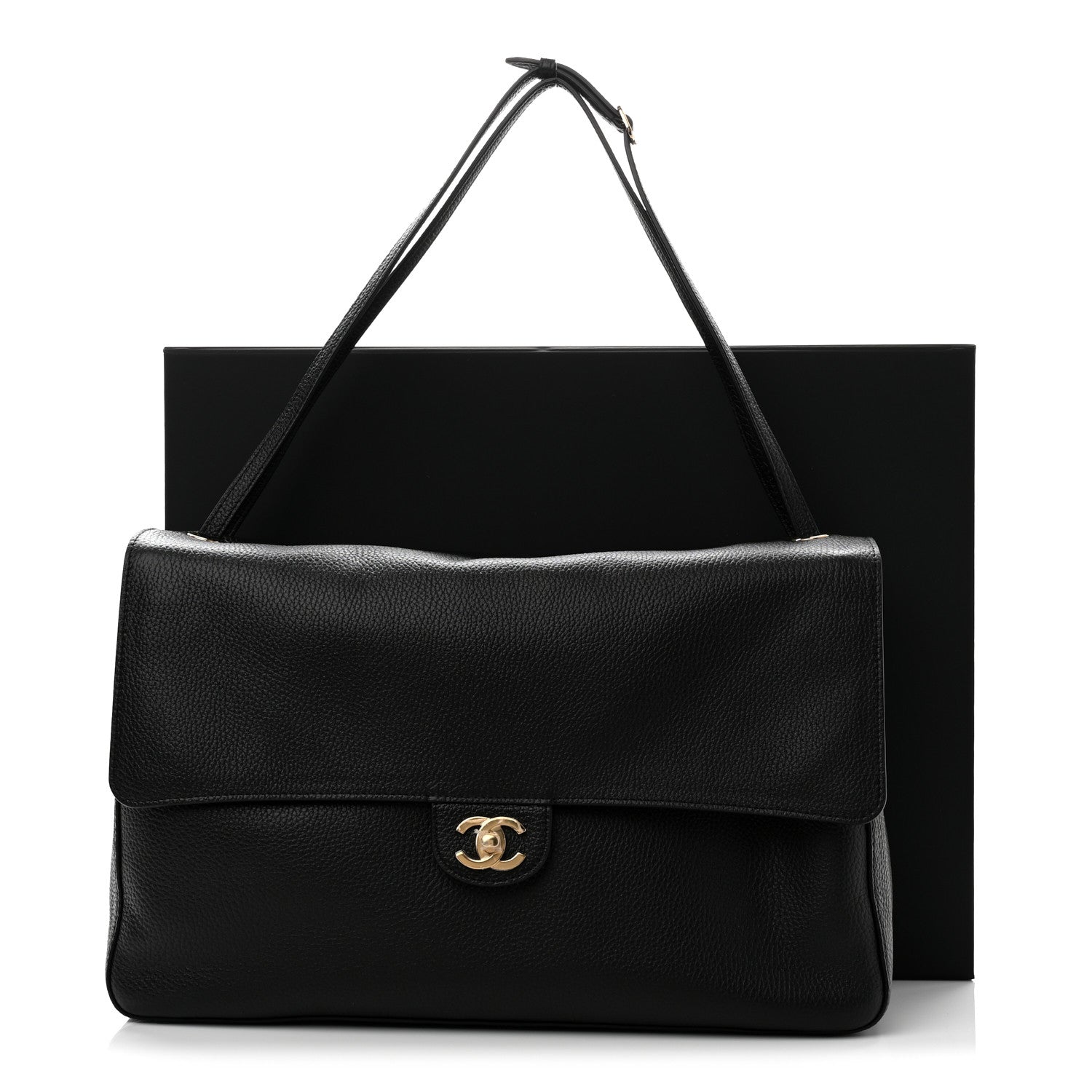 Grained Calfskin Souplissimo Maxi Flap Black