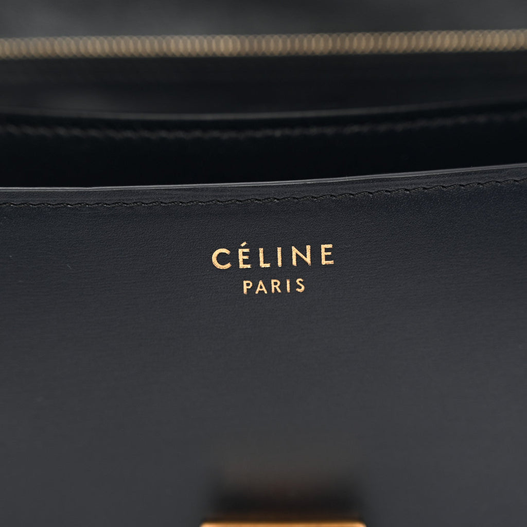 Box Calfskin Medium Classic Box Flap Bag Navy
