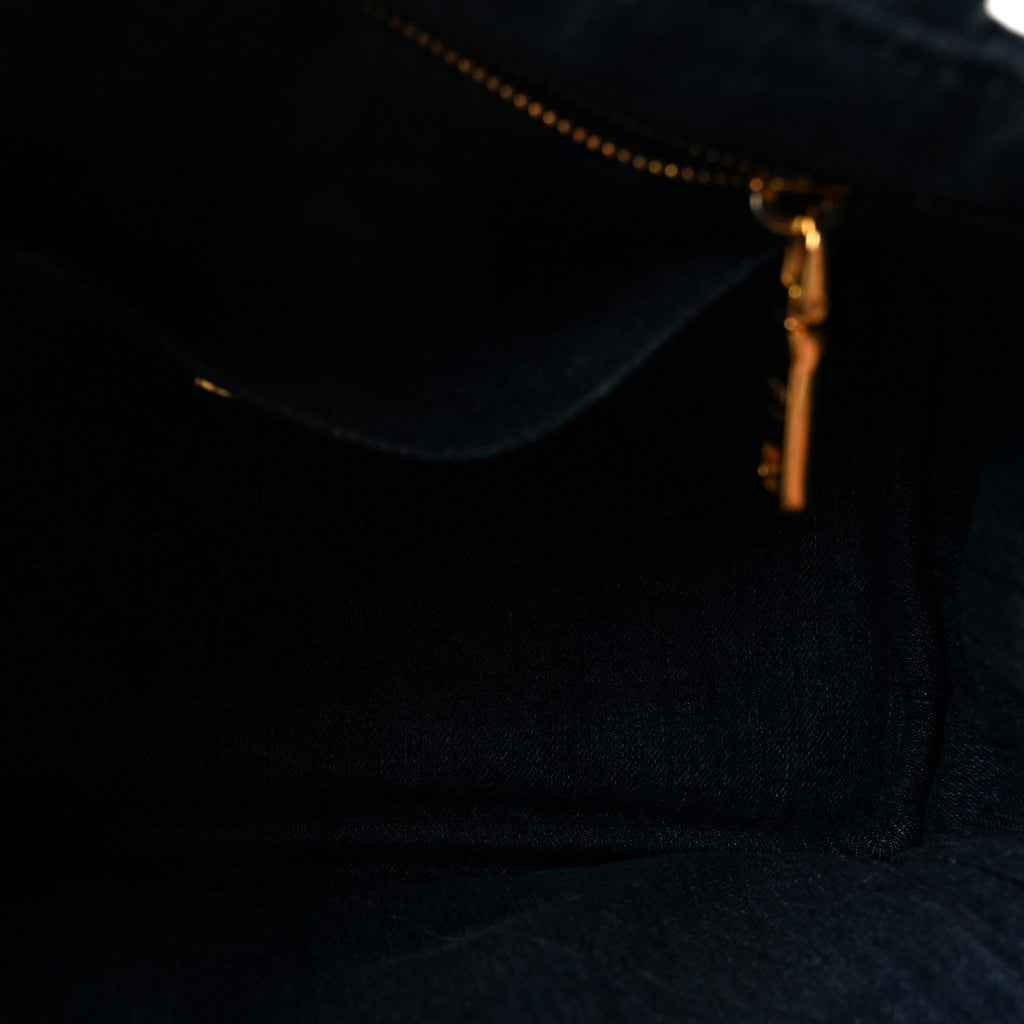Denim Small Logo Tote Bleu