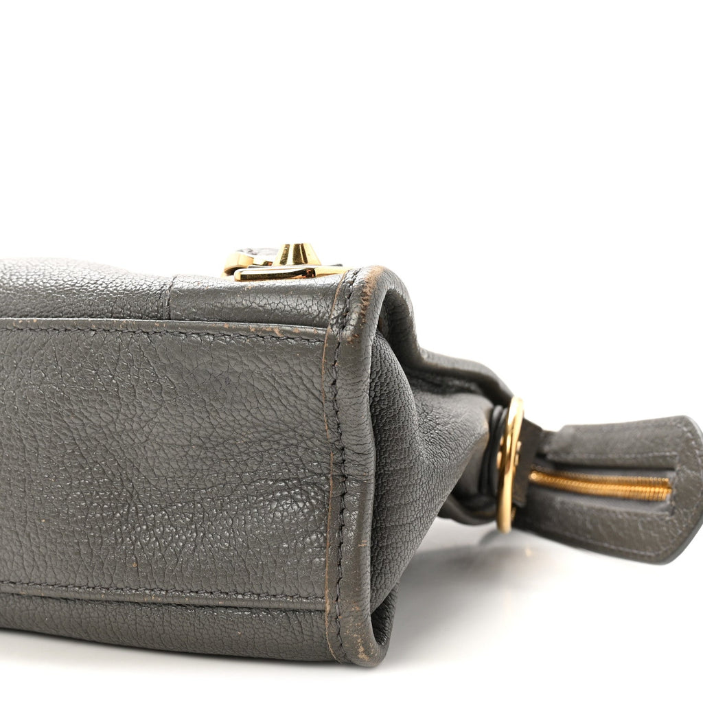 Chevre Gold Metallic Edge Hardware Mini City Gris Acier