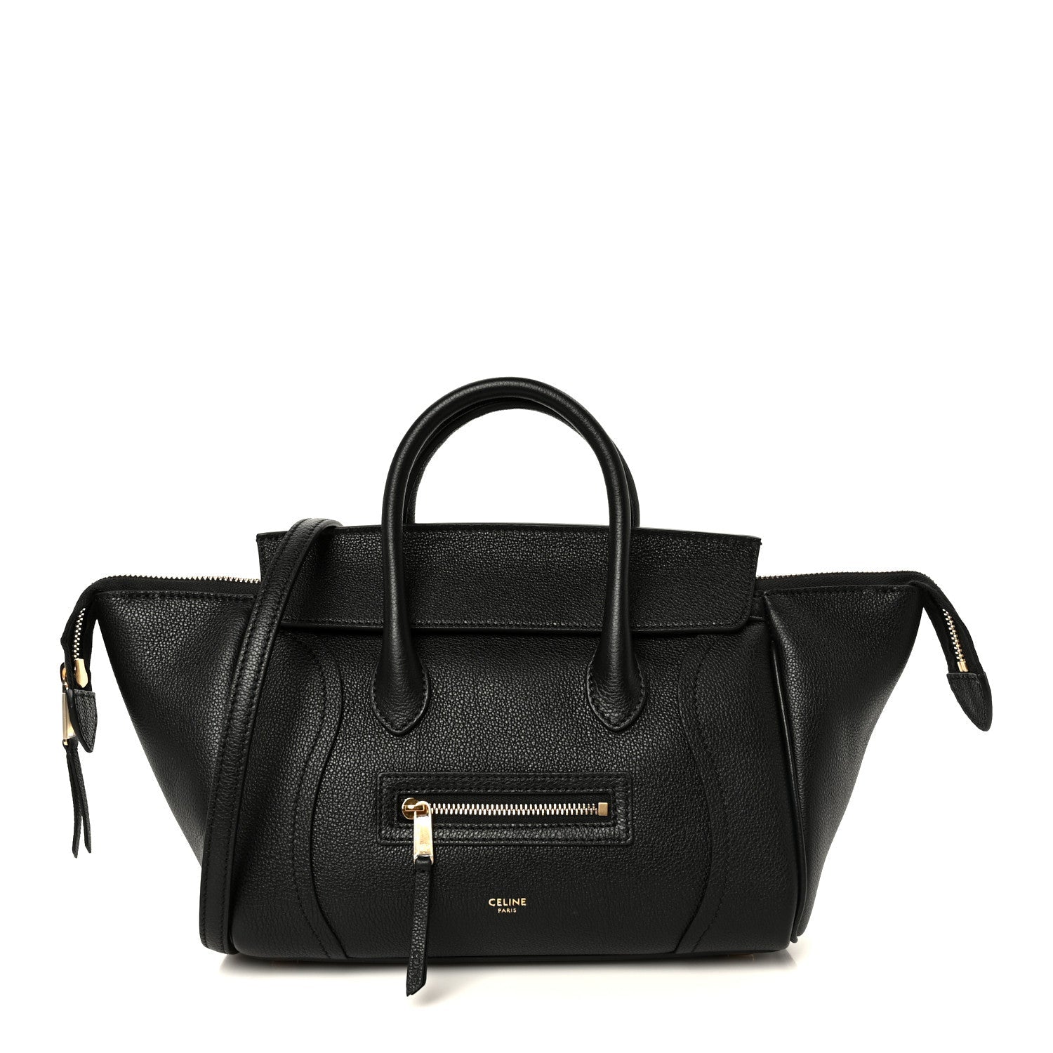 Grained Calfskin Little New Luggage Black