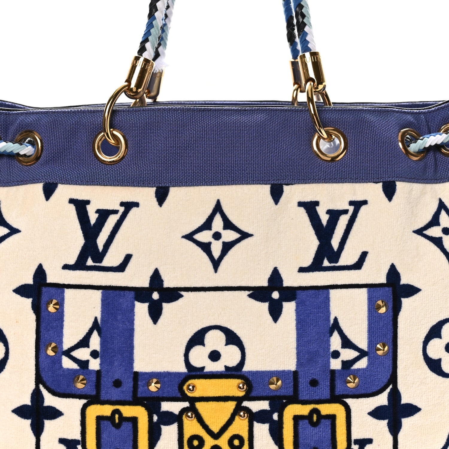Cotton Monogram Eponge Cabas Blue