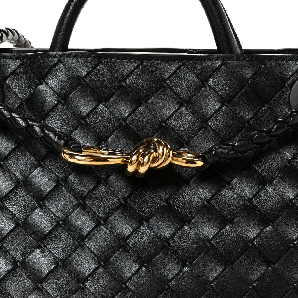 Nappa Intrecciato Small Andiamo Shoulder Bag Black
