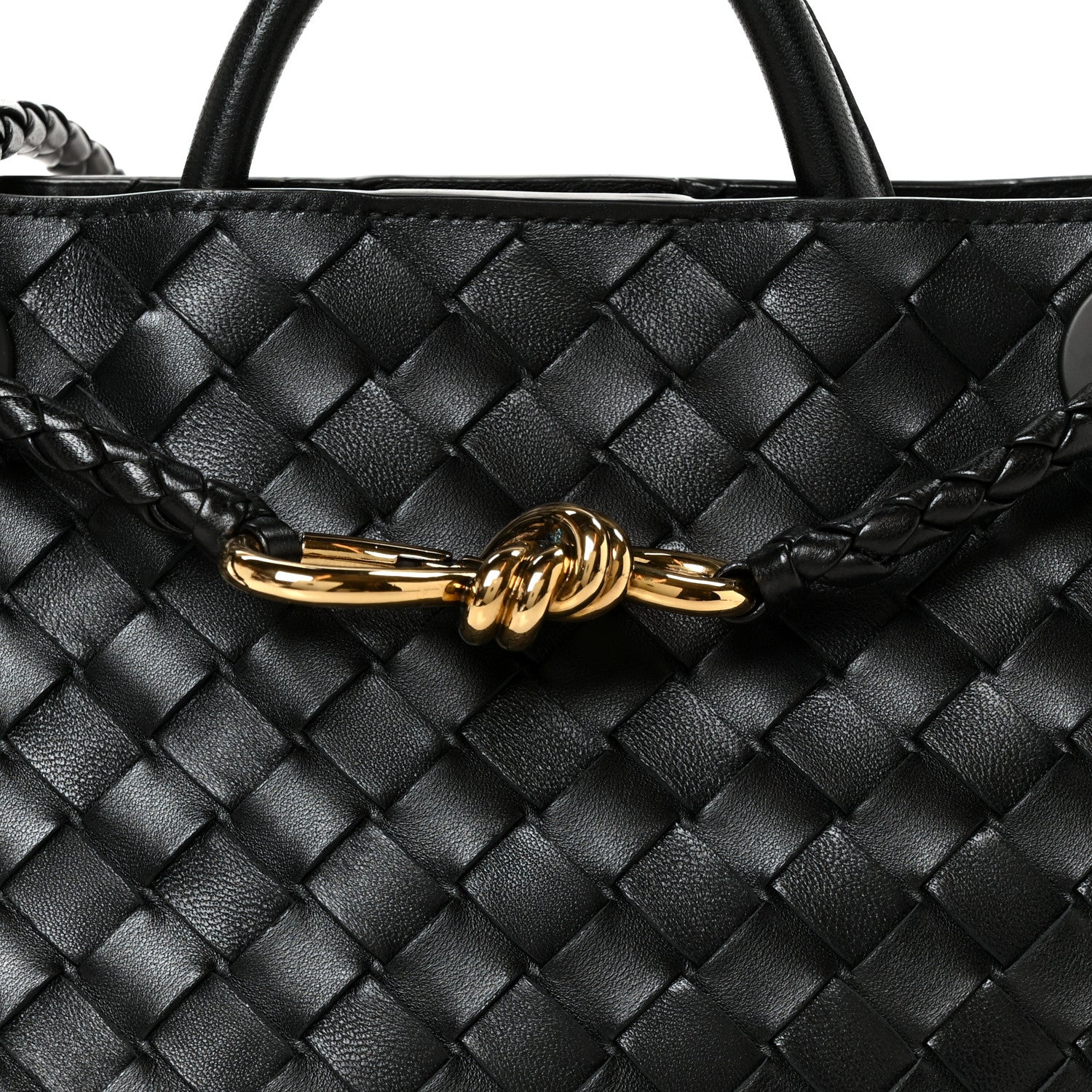 Nappa Intrecciato Small Andiamo Shoulder Bag Black
