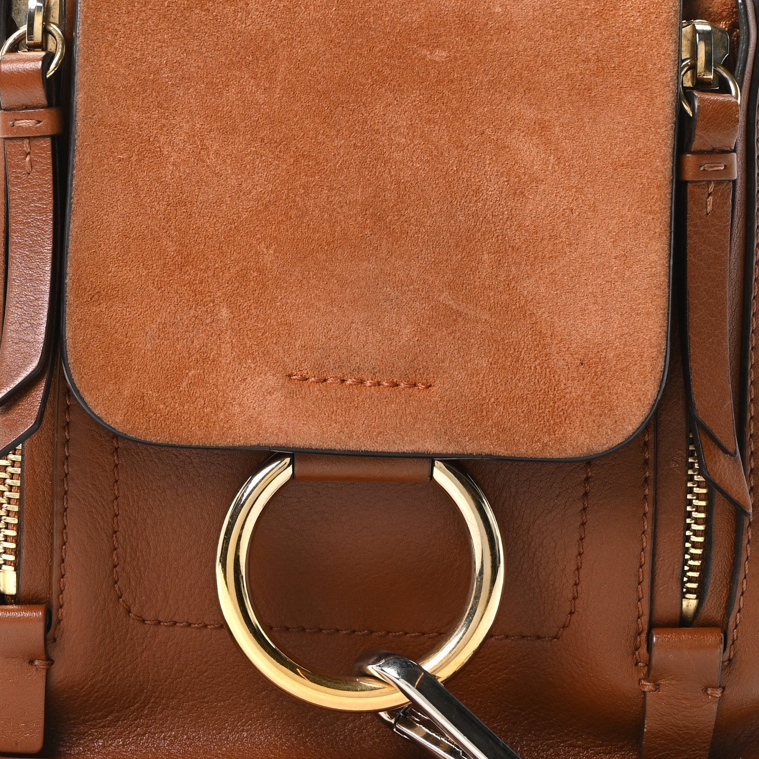 Suede Calfskin Mini Faye Backpack Tan