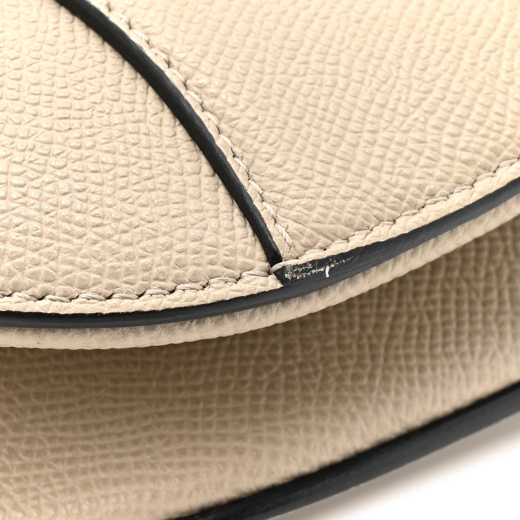 Grained Calfskin Saddle Bag With Strap Sable
