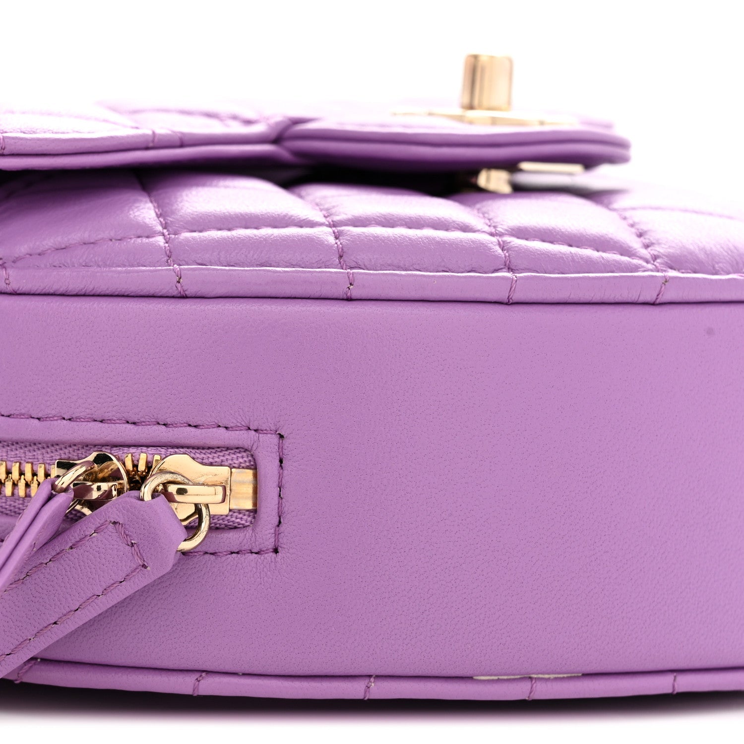 Lambskin Quilted CC In Love Heart Bag Purple