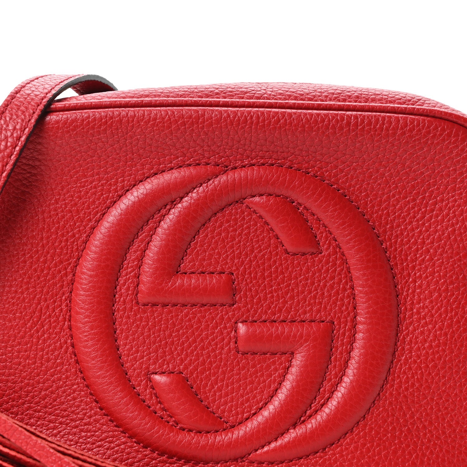 Pebbled Calfskin Small Soho Disco Bag Tabasco Red