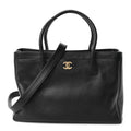 Calfskin Cerf Executive Shopper Tote Black