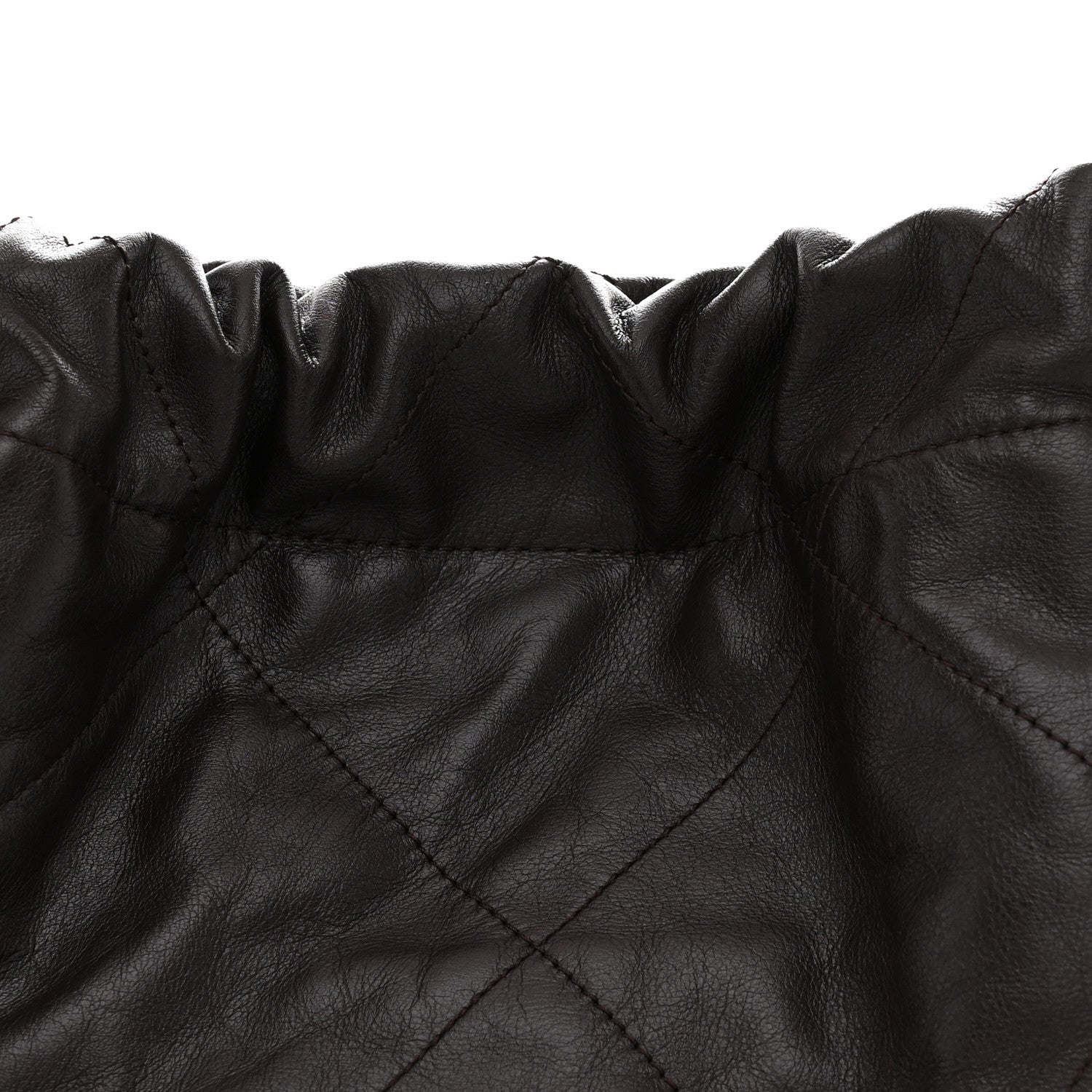 Shiny Calfskin Quilted Small Chanel 22 Dark Brown