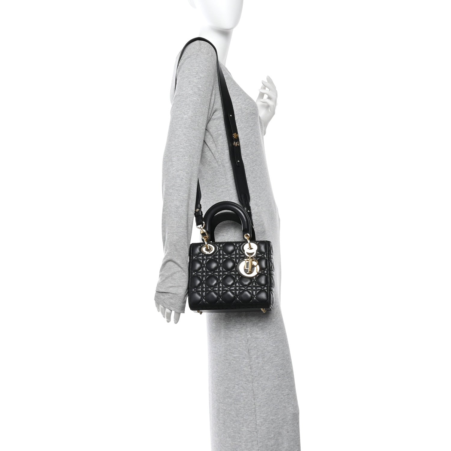 Lambskin Cannage Small My ABCDior Lady Dior Black