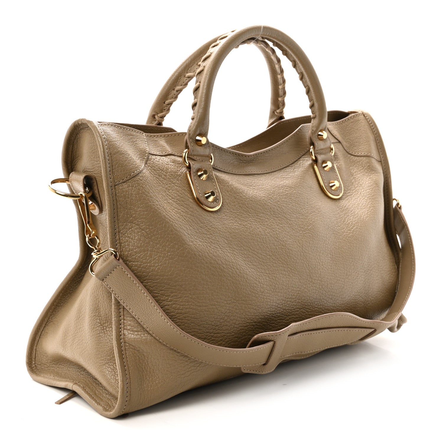 Chevre Gold Metallic Edge Hardware City Beige Latte