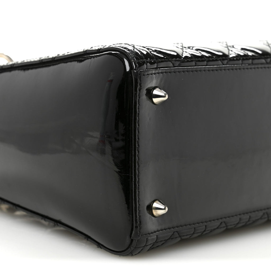 Patent Cannage Medium Lady Dior Black