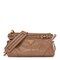 Glossy Calfskin Triangle Small Bonnie Shoulder Bag Cameo