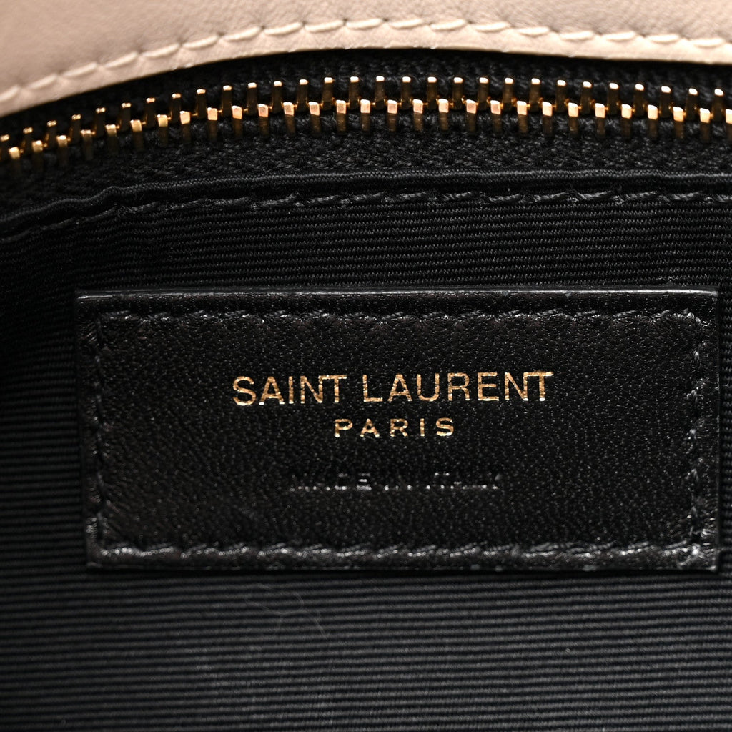Lambskin Quilted Small Loulou Puffer Monogram Chain Satchel Crema Soft