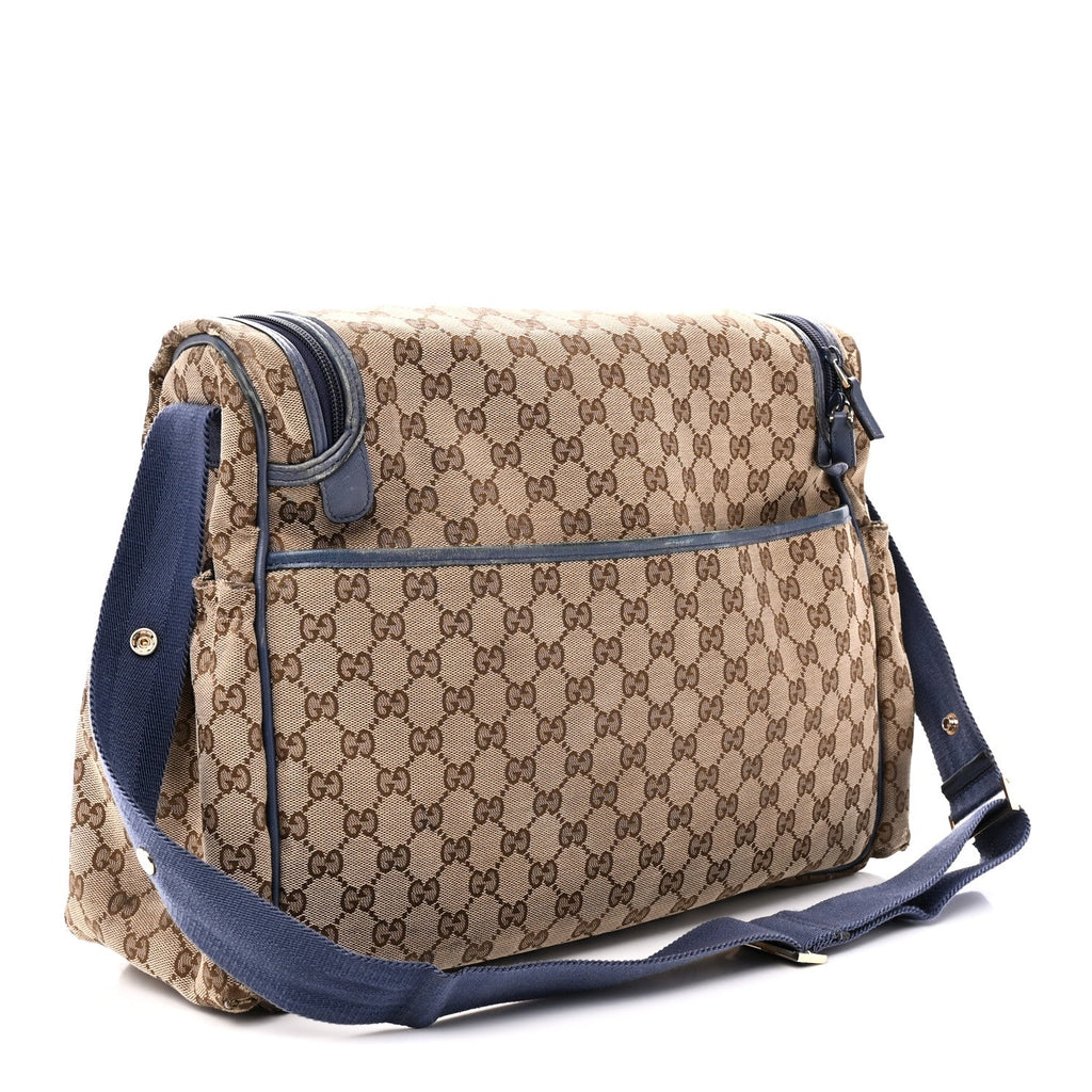 Monogram Natural Pigskin Large Diaper Bag Beige Ebony Cocoa Dark Chocolate