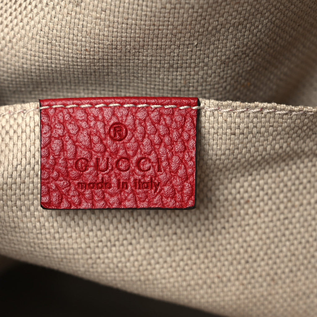 Pebbled Calfskin Bi-Color Soho Chain Backpack Red Navy