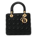 Lambskin Cannage Medium Lady Dior Black