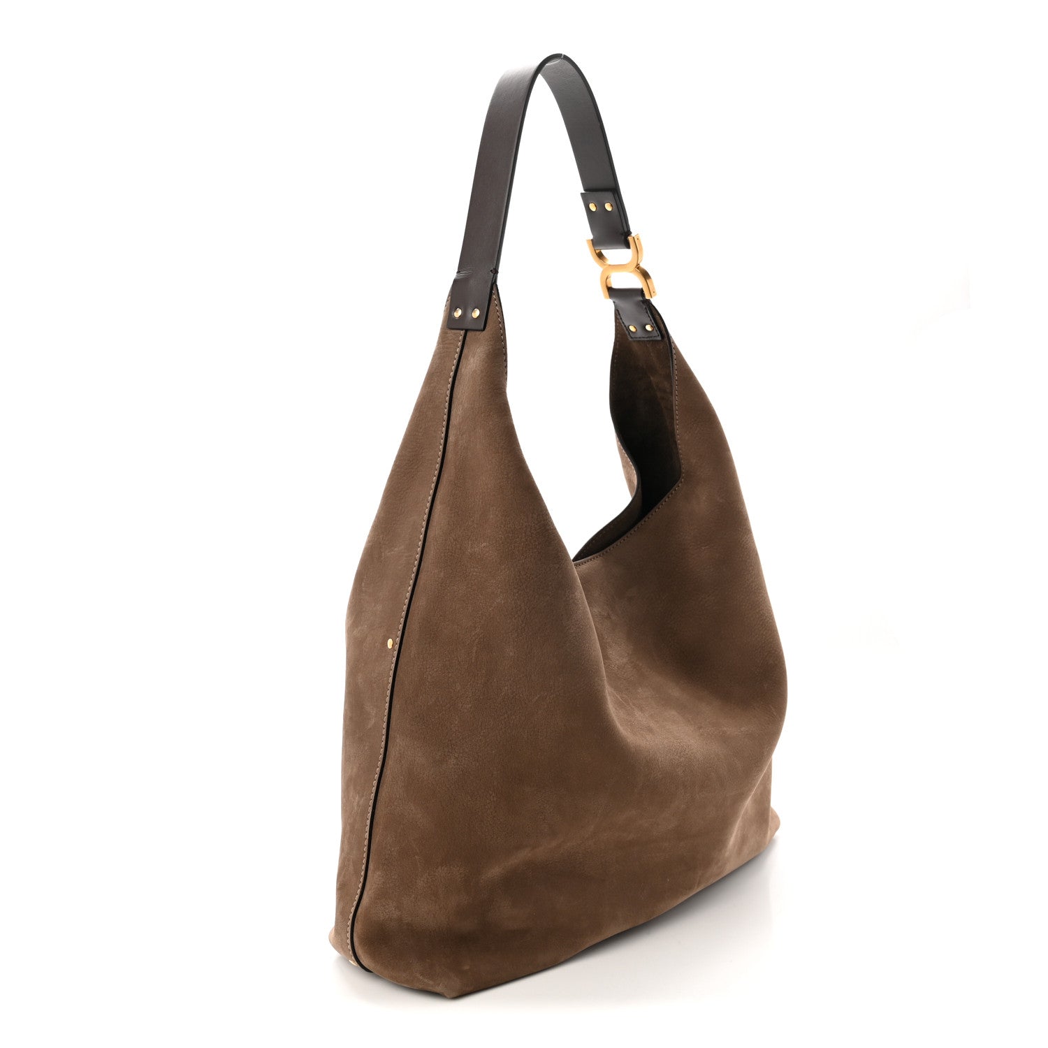 Suede Calfskin Marcie Hobo Bag Flannel Grey